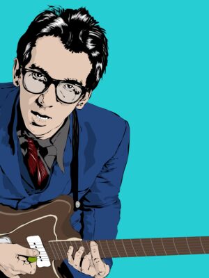 ELVIS COSTELLO WITH GUITAR
